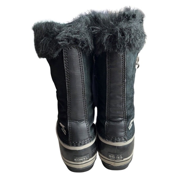 Sorel Boots Womens 5 Black Joan of Arctic Winter Boot Faux Fur Lace Up Snow Boot - Picture 6 of 11